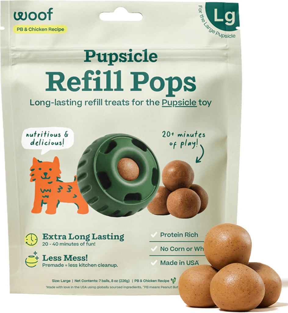 WOOF Pupsicle Chicken Refill Pops Dog Treats, Large, 7 Count