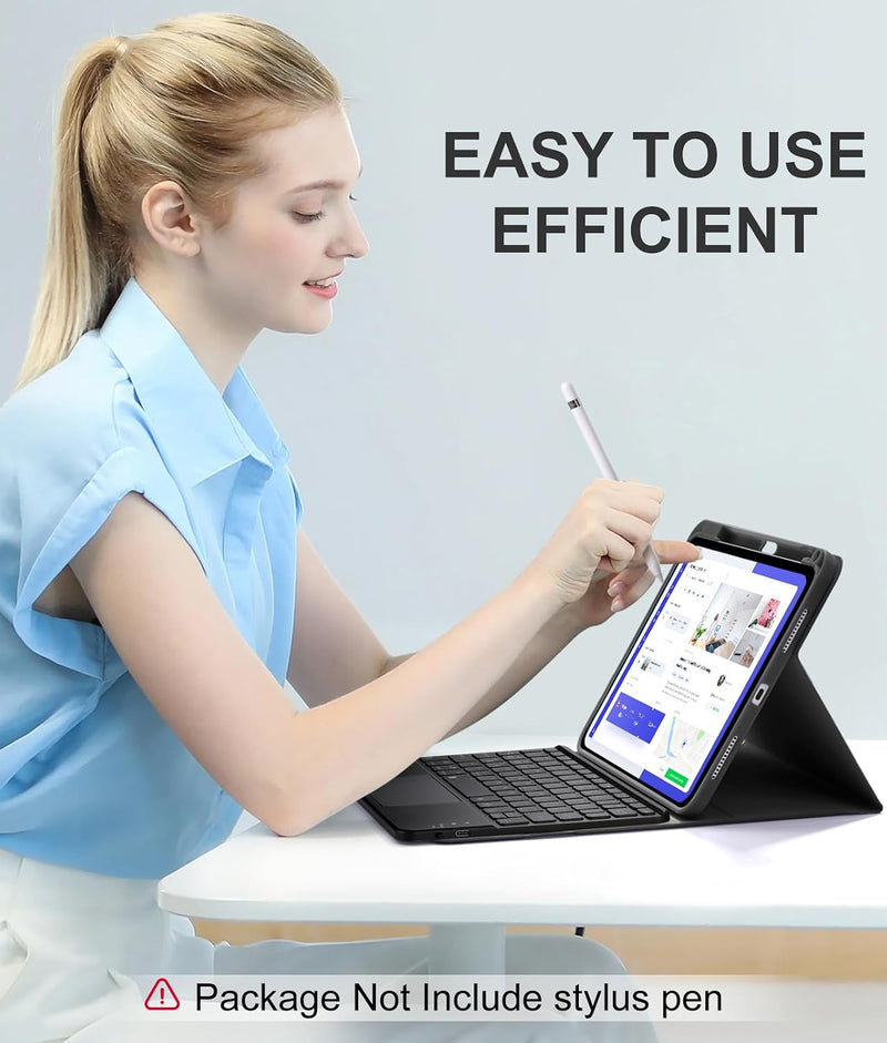 Funda con Teclado Harvopu para iPad 11" (A16) / iPad 10.ª Gen - Negro