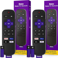 Roku TV Remote Control (Official Manufacturer Product) - Simple Setup, & Pre-Set App Shortcuts - Replacement Remote Compatible with RokuTV Models ONLY (Not Roku Players)(Pack of 2)