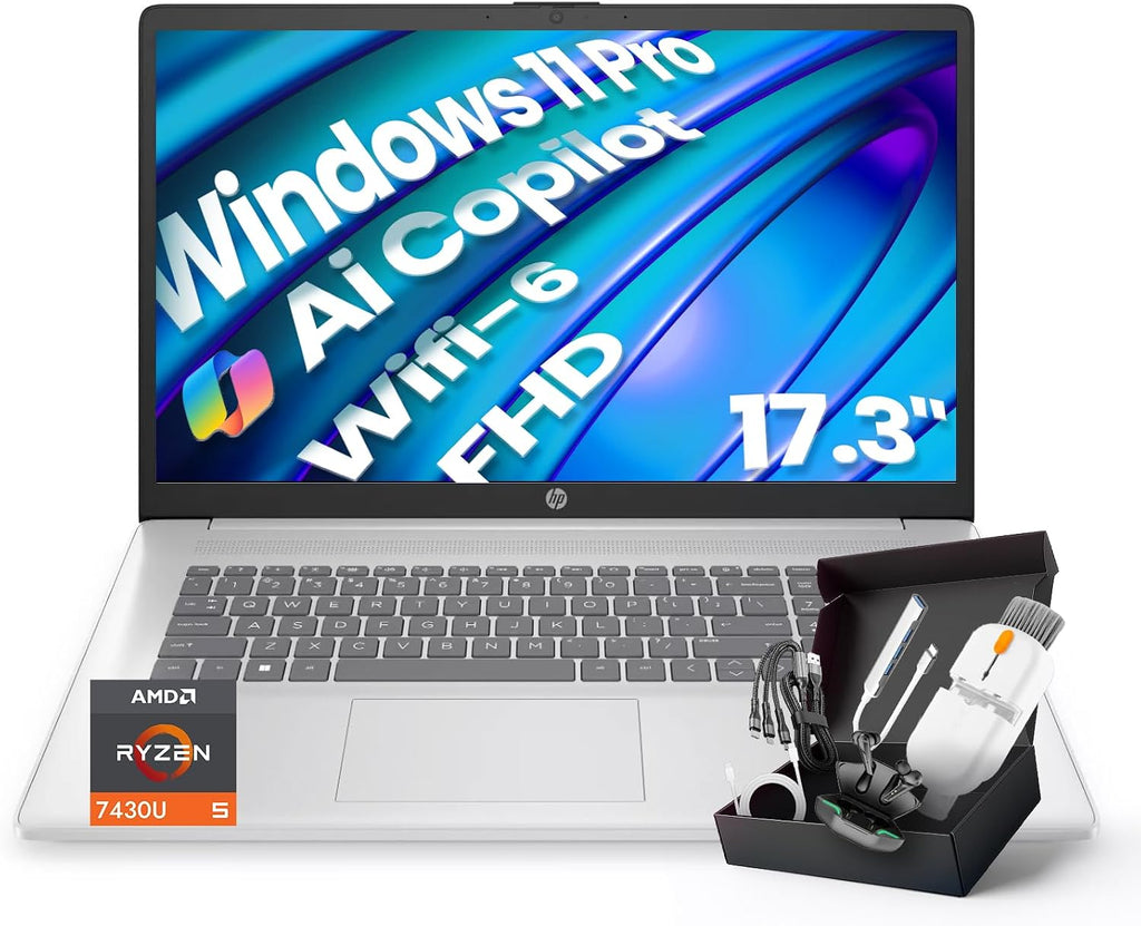 HP 2025 17 inch FHD Business laptops, Powerful AMD Ryzen 5 7430U (6 cores), Windows Copilot, Wi-Fi 6, Numeric Keyboard,