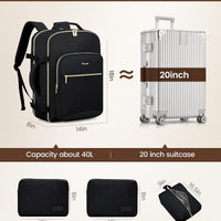 LOVEVOOK 40L Travel Backpack Flight Approved Carry on Backpack,3 Packing Cubes,Waterproof Personal Item Travel Bag,TSA Carry on Luggage Suitcase Travel Essentials,Gifts for Women & Men,fits 17" Laptop