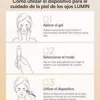 INIA Terapia de luz roja debajo de los ojos para la cara, dispositivo de belleza 4 en 1 con calor, vibración, masaje y luz roja para ojeras, hinchazón y reafirmación de la piel, mejora la rutina de