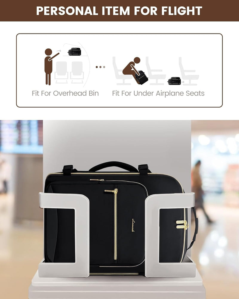 LOVEVOOK 40L Travel Backpack Flight Approved Carry on Backpack,3 Packing Cubes,Waterproof Personal Item Travel Bag,TSA Carry on Luggage Suitcase Travel Essentials,Gifts for Women & Men,fits 17" Laptop