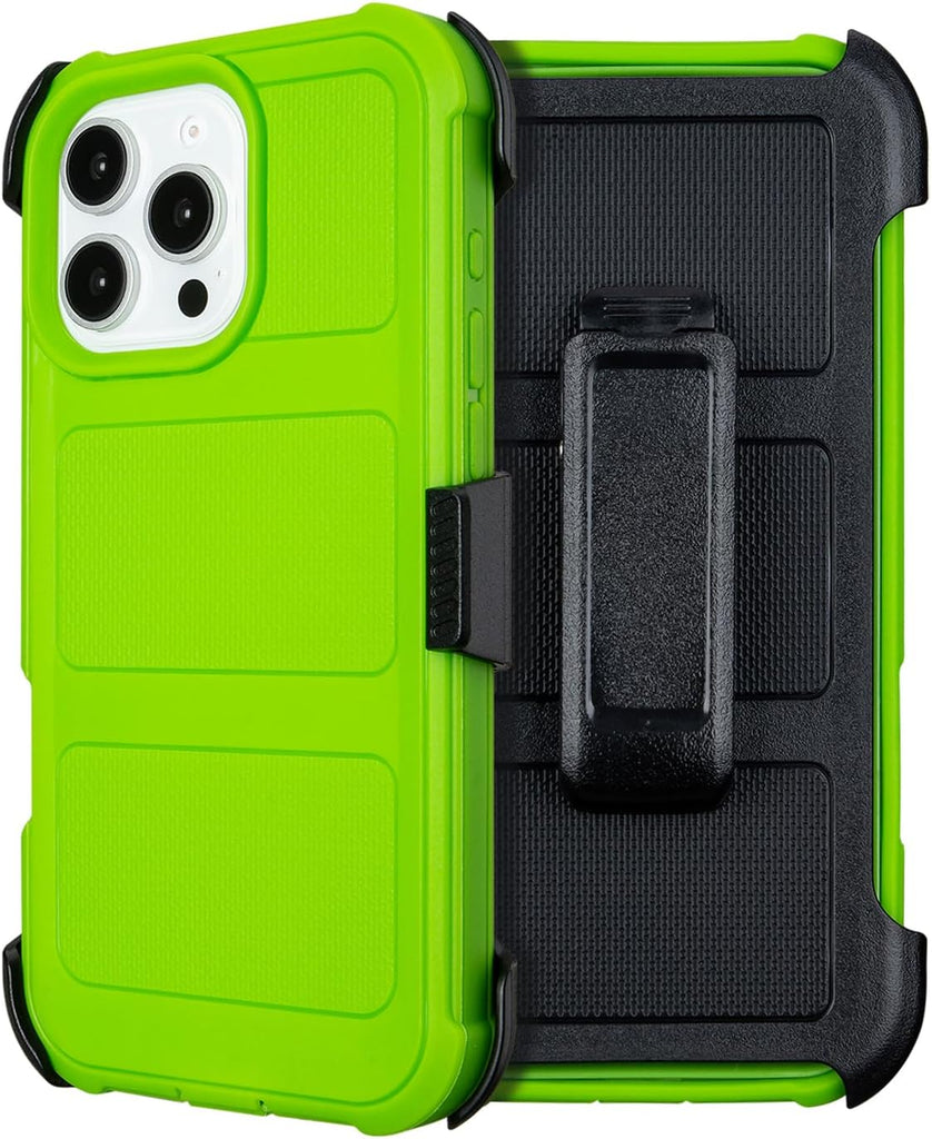 for Defender Case iPhone 16 Pro Max Case Belt Clip Holster Heavy Duty Green