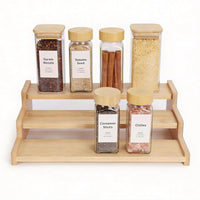 MNADSFKJ Bamboo Spice Rack,3 Tier Spice Rack Organizer for Cabinet