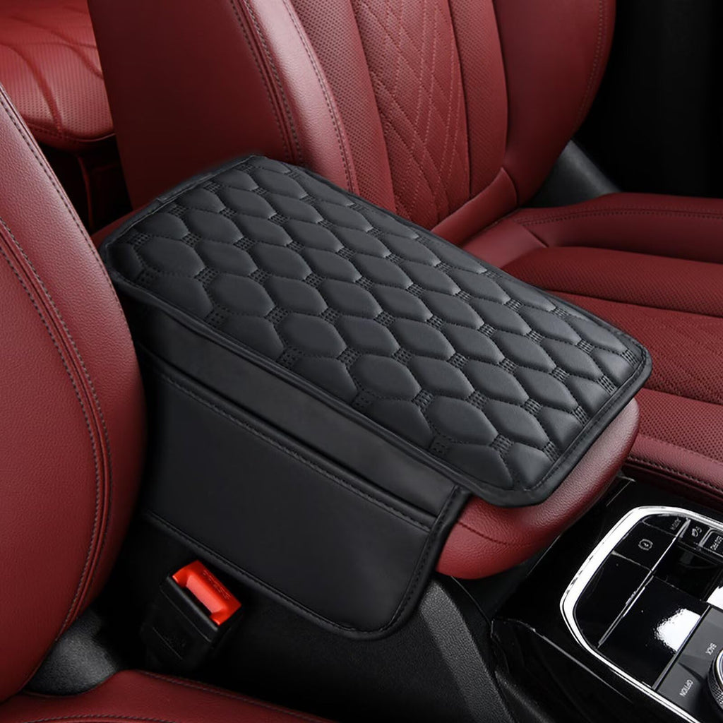 BNMFFYU Car Center Console Cover Fit for Chevy Trailblazer: Leather Car Armrest Cover Cushion with 2 Storage Bags - Car