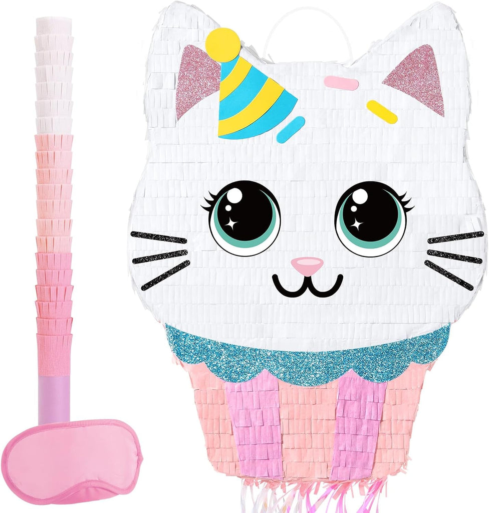 WERNNSAI Cupcake Piñata - Cat Party Decorations Cupcake Cat piñata