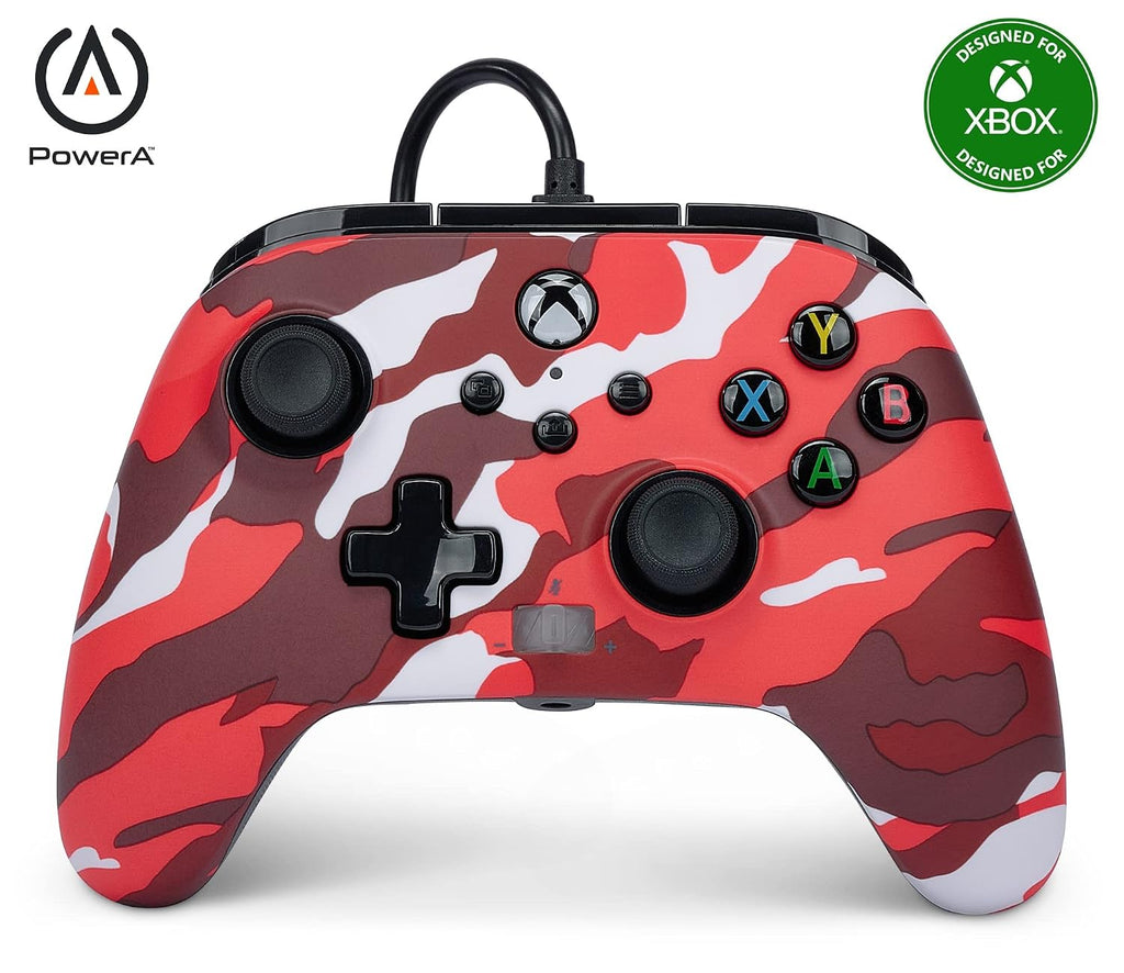 PowerA Enhanced Wired Controller for Xbox Series X|S - Red Camo, gamepad, wired video game controller, gaming controller