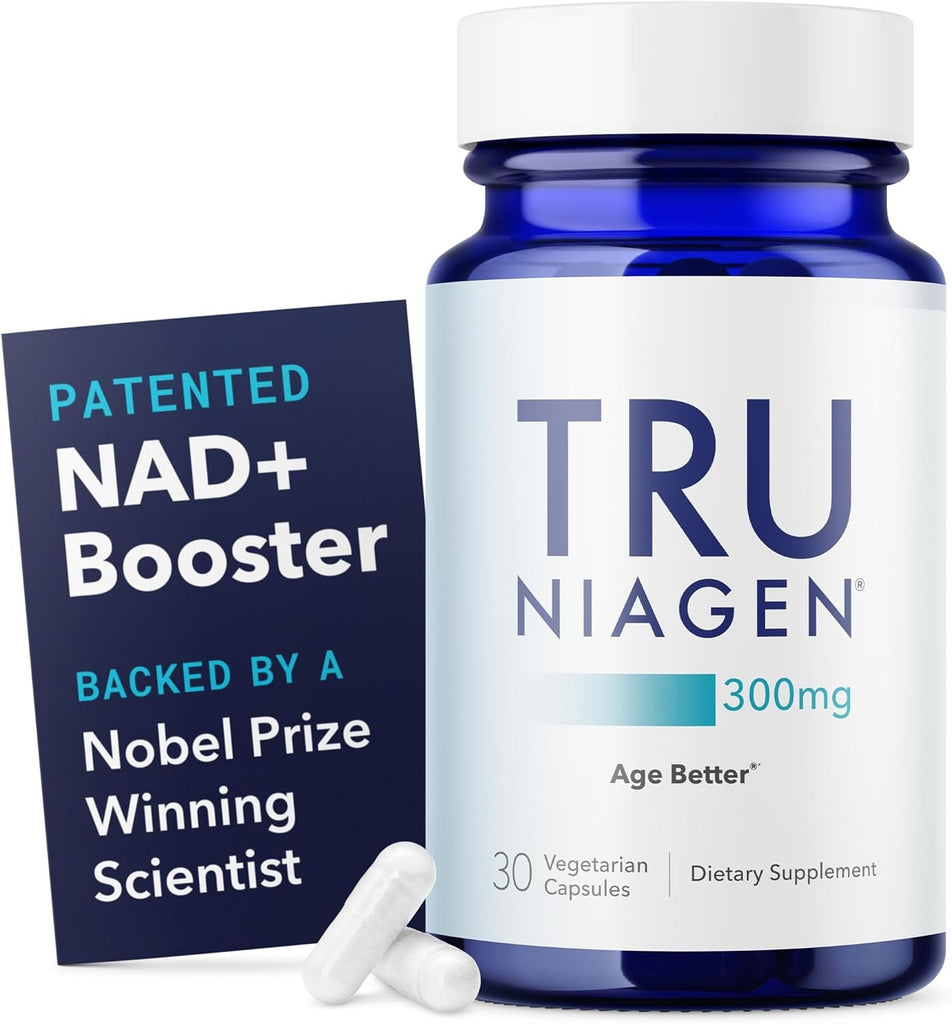 TRU NIAGEN Suplemento NAD patentado para la función cerebral, antienvejecimiento y regeneración celular, 300 mg de niagen, 30 porciones