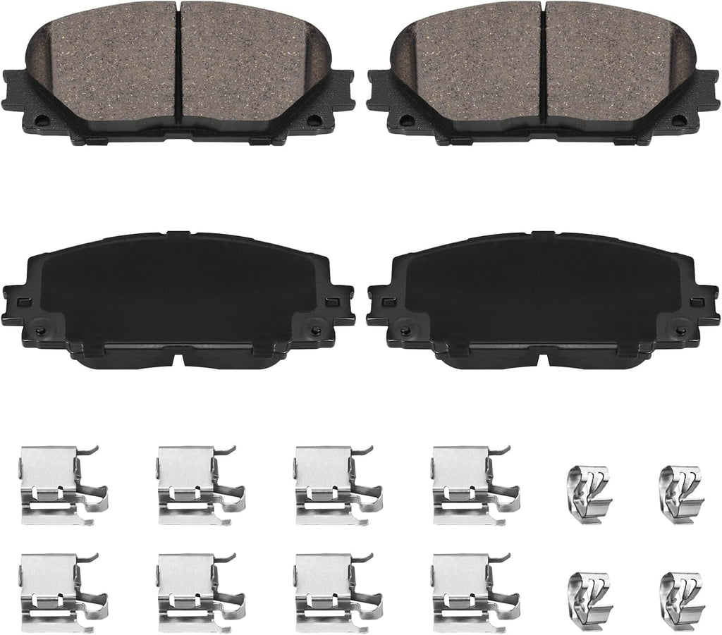 HECHENQICHE D1184 Front Ceramic Brake Pads Kit Fit For Scion iQ 2013, For Toyota Prius C 2012-2019, For Toyota Yaris 200