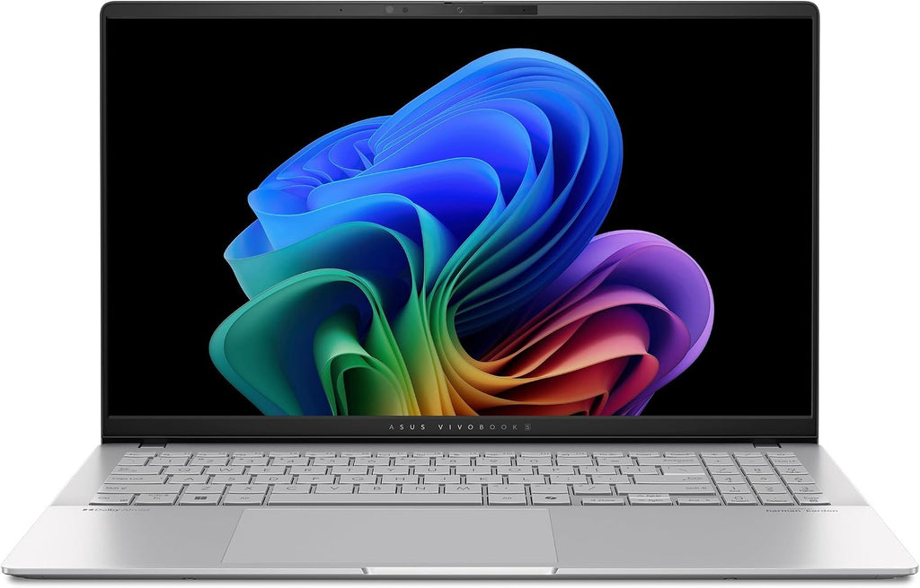 ASUS Vivobook S 15 Laptop; Copilot+ PC, 15.6” 3K 120Hz OLED Display, Snapdragon X Elite X1E-78-100 12-Core Processor, 16GB RAM, 1TB SSD, Windows 11 Home, Cool Silver, S5507QAD-PS96