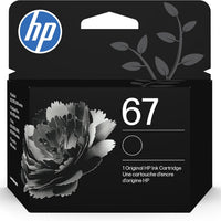 HP 67 Black Ink Cartridge | Works with DeskJet 1255, 2700, 4100 and Envy 6000, 6400 Series, Eligible for Instant Ink, 3Y