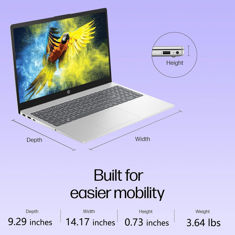 HP Essential Laptop 2026, Intel CPU, 128GB Storage, Office 365, Windows 11