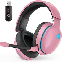 AOC 2.4GHz Wireless Gaming Headset for PS5, PS4, Switch, 45Hr, Blush Pink