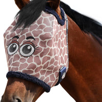 Harrison Howard All Round Mesh Horse Fly Mask UV Protective with Fleece Padded Edging and Fun Prints Forelock Opening De