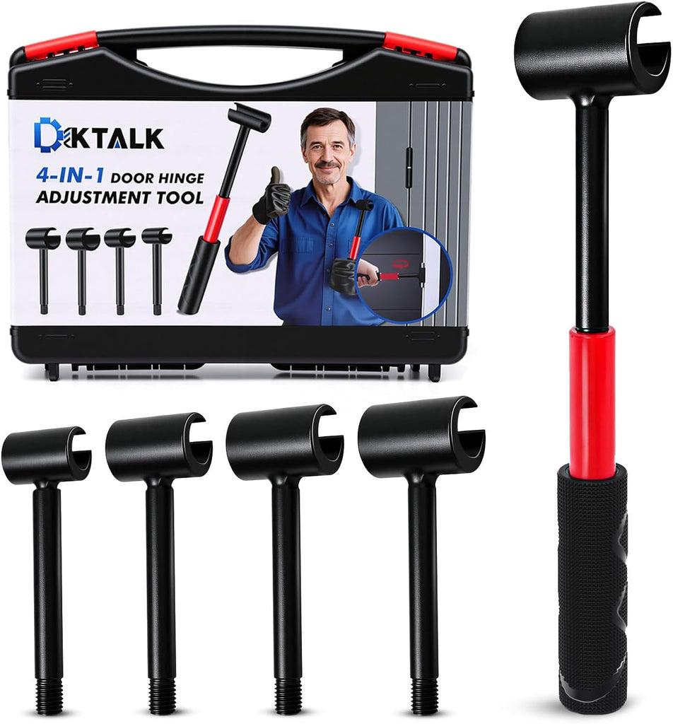 DikTalk 4-in-1 Door Hinge Adjustment Tool for Residential & Commercial, Heavy Duty Gap Adjusting Wrench with Thread Desi