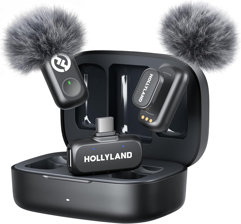 Hollyland Lark A1 Wireless Microphone for iPhone 17/16/15 & Android, 48kHz/24-bit, 3-Level Intelligent Noise Cancel, Min