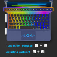 Funda con Teclado NOKBABO para iPad 10/11 (A16) y Air 11" (M4/M3/M2) - Azul Rey