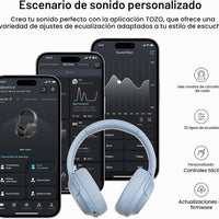 TOZO HT3 Hybrid Noise Cancelling Wireless Headphones, 90H Over Ear Headset