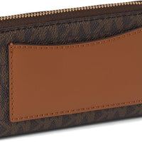 Michael Kors Jet Set Small Zip Around Card Case, Gold-Tone Hardware/Brown/Acorn