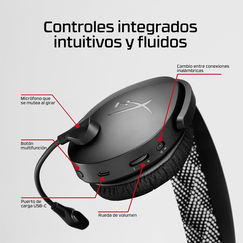 HyperX Cloud Jet – Dual Wireless Gaming Headset, 2.4GHz dongle, Bluetooth 5.3, PC, PS5, Mobile, USB-A – Light Blue