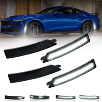 AUTOONE Sequential LED Side Marker Lights White for Ford Mustang 2024-25