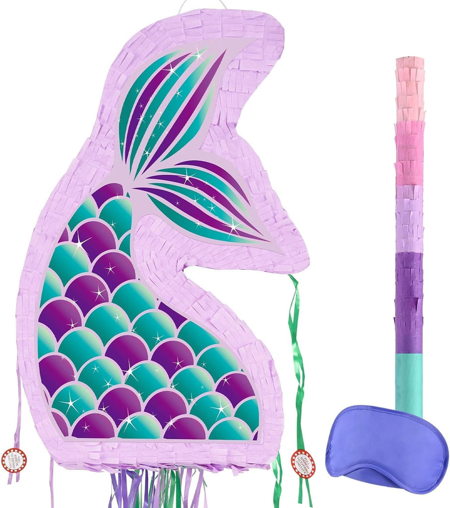 WERNNSAI Foldable Mermaid Piñata, Mermaid Birthday Party Supplies Games