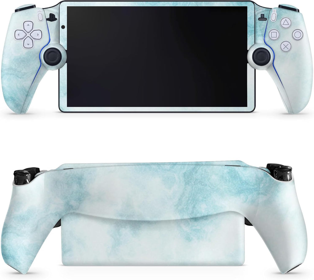 Glossy Glitter Gaming Skin Compatible with PS5 Portal Remote Player - Blue Marble - Premium 3M Vinyl Protective Wrap Dec