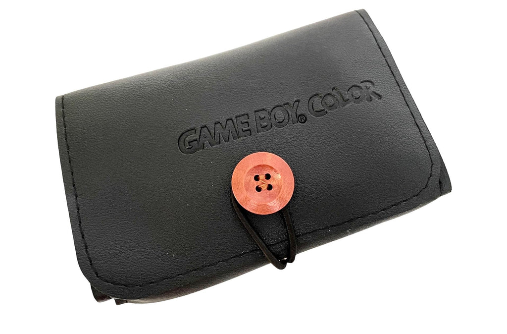 PU GBC Leather Case Carrying Bag for Game Boy Color/Game boy Pocket, Anbernic RG351V, Retroid Pocket 1 - Portable Travel Case, Protective Pouch for Handheld Retro Game Console (Black)