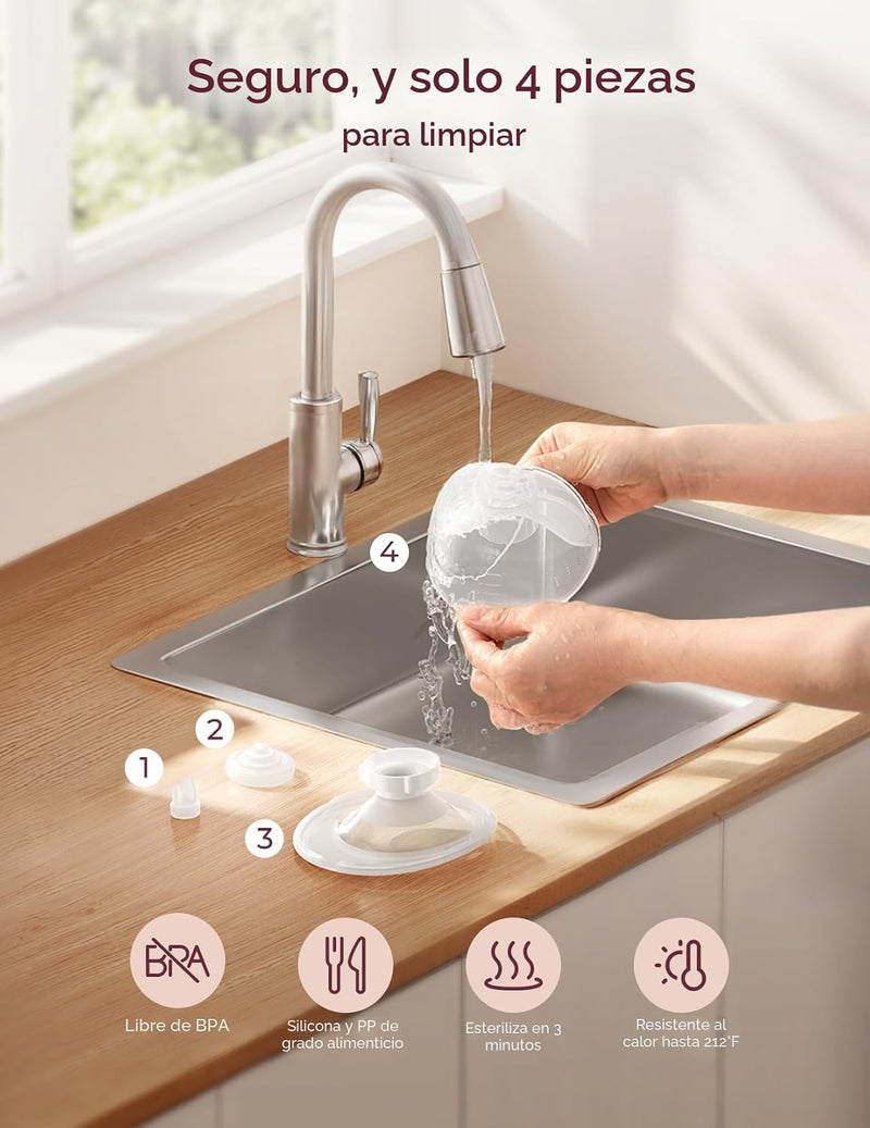 Momcozy M5 Extractor de Leche Inteligente Manos Libres - Pack de 2 (Gris)