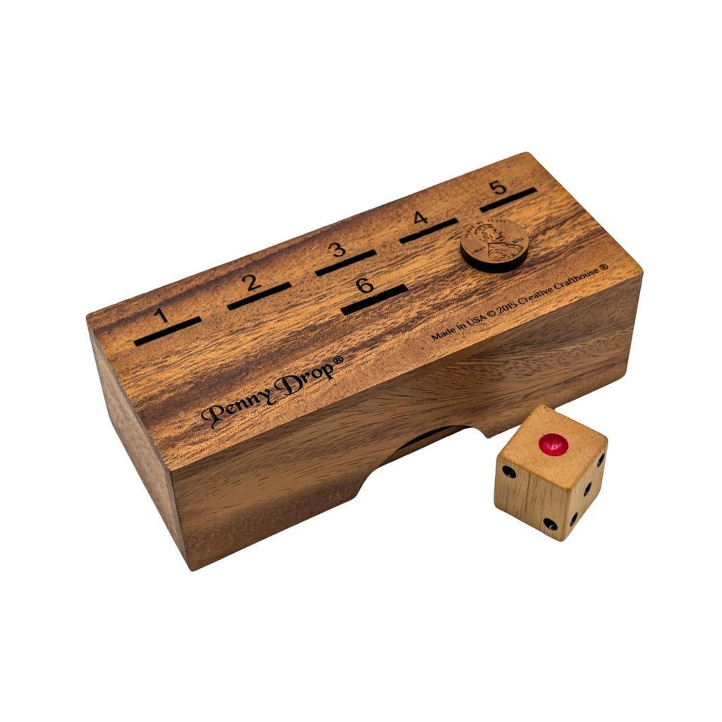 Creative Crafthouse Penny Drop Game – Travel Edition, Compact Dice Game for Family Fun, Made in USA