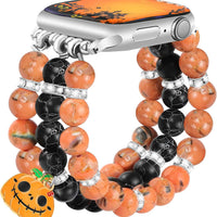 JR.DM Halloween Beaded Bracelet Band Women Compatible with Apple Watch 42(S3/2/1)/44/45/46/49mm Holiday Handmade Stretch