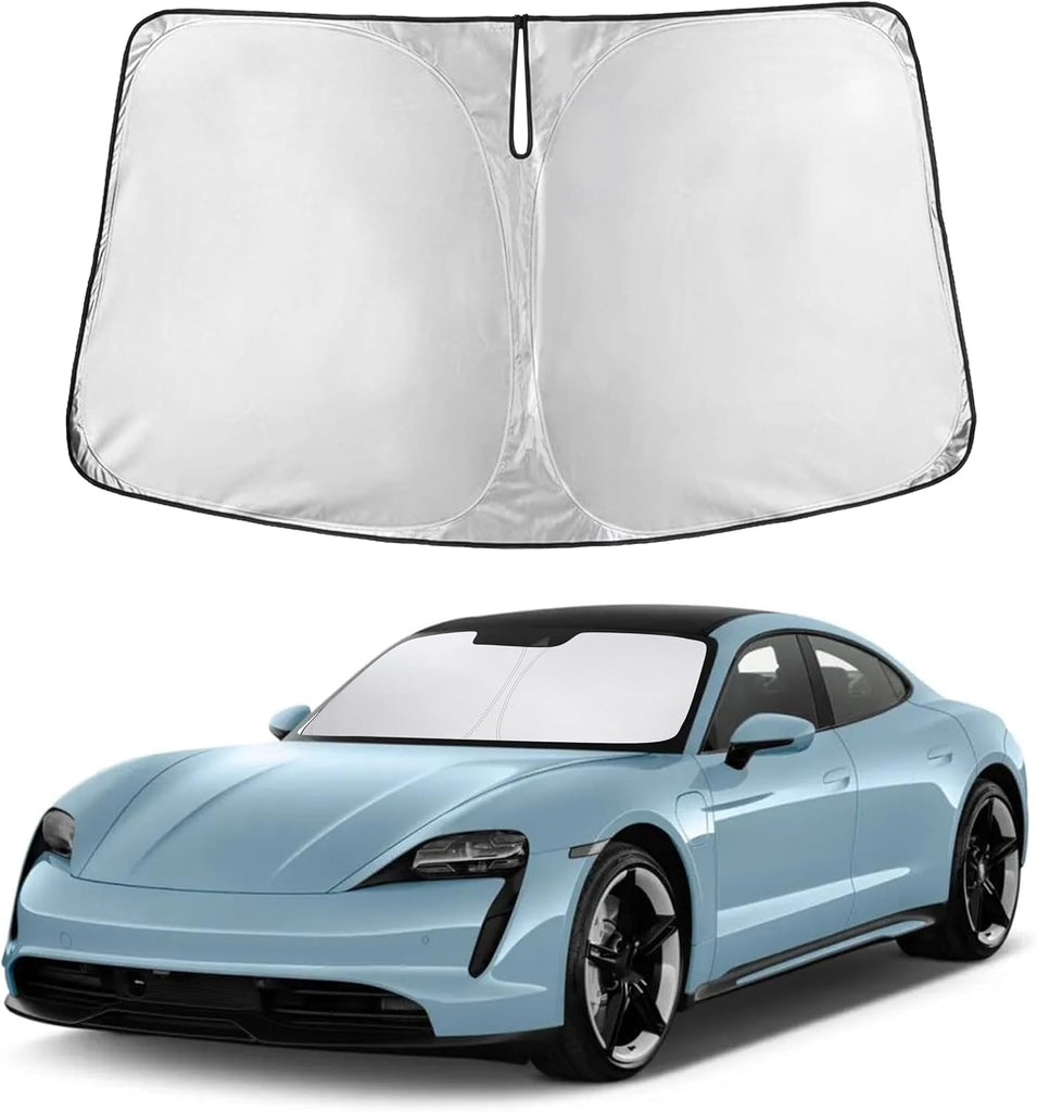 EcoNour Windshield Sunshade Compatible for Porsche Taycan 2020-2023 2024 2025, Sun Visor for Front Windshield & Window S
