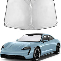 EcoNour Windshield Sunshade Compatible for Porsche Taycan 2020-2023 2024 2025, Sun Visor for Front Windshield & Window S
