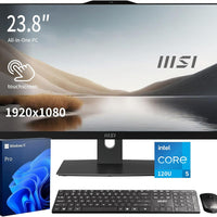 msi Modern Business All-in-One Desktop, 23.8" FHD IPS 1920x1080 Touchscreen, Intel Core 5 120U, 32GB DDR5, 1TB SSD, Wi-Fi 6E, FHD Webcam, HDMI, DP, AI PC, Wireless KB & Mouse, Windows 11 Pro, Black