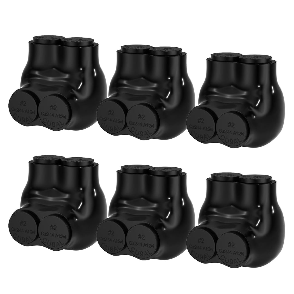 RVBOATPAT 2 Port Insulated Connector Multi Tap Connector 2-14 AWG Aluminum to Copper Wire Connectors Single-Sided Entry