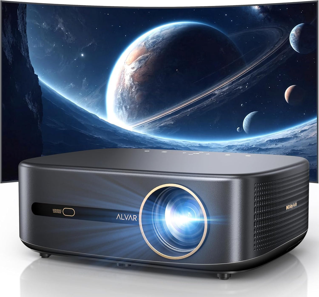 [2500 ANS ＆ 50W] Alvar Outdoor Projector 4K Support with WiFi and Bluetooth