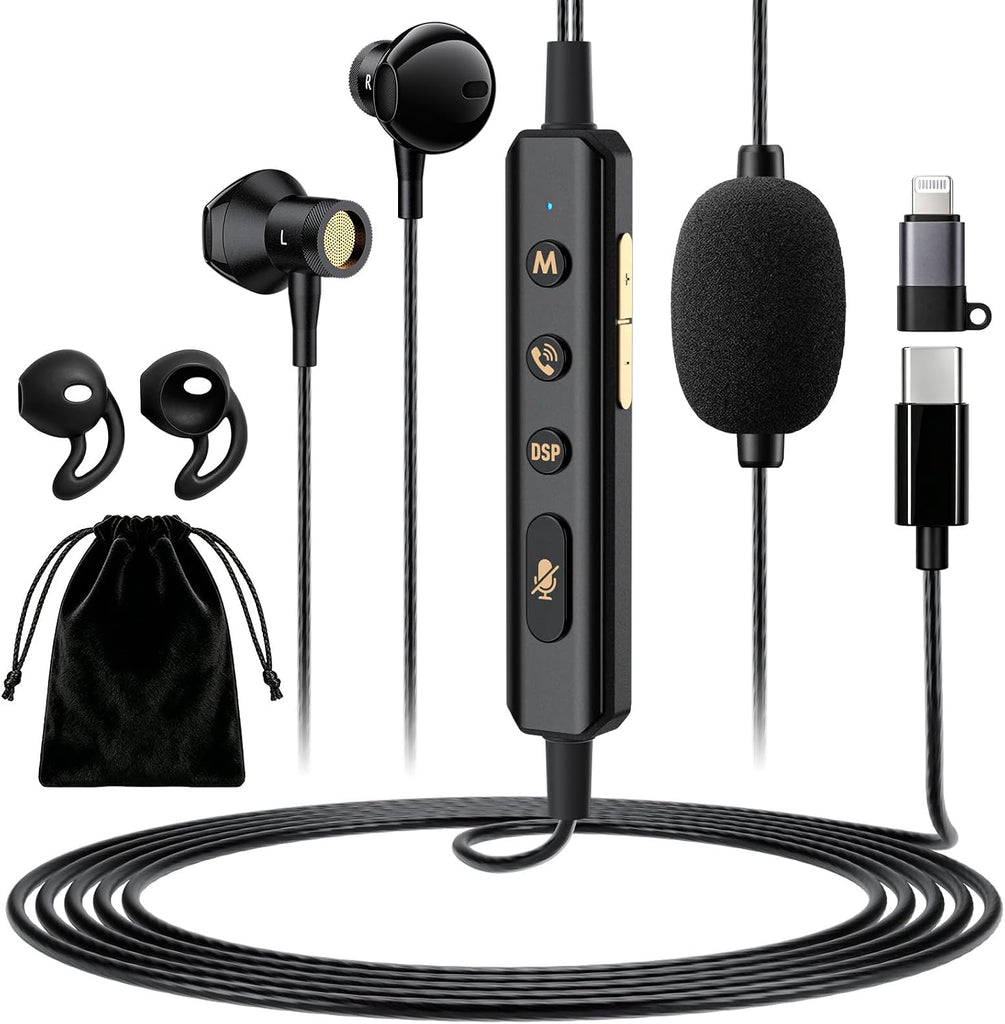Facmogu Sound Card Karaoke Headset with Mic for Singing & Lives Sreaming