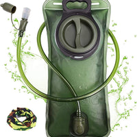 Hydration Bladder, 2L Water Bladder for Hiking Backpack, BPA-Free Leak Proof Water Reservoir Storage Bag, Hydration Pack Replacement for Camping Cycling Running, Military Green