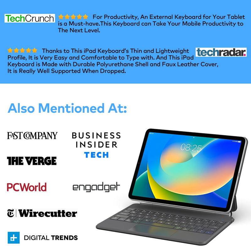 Funda con Teclado runelk para iPad 10.ª / 11.ª Gen (A16) - Gris