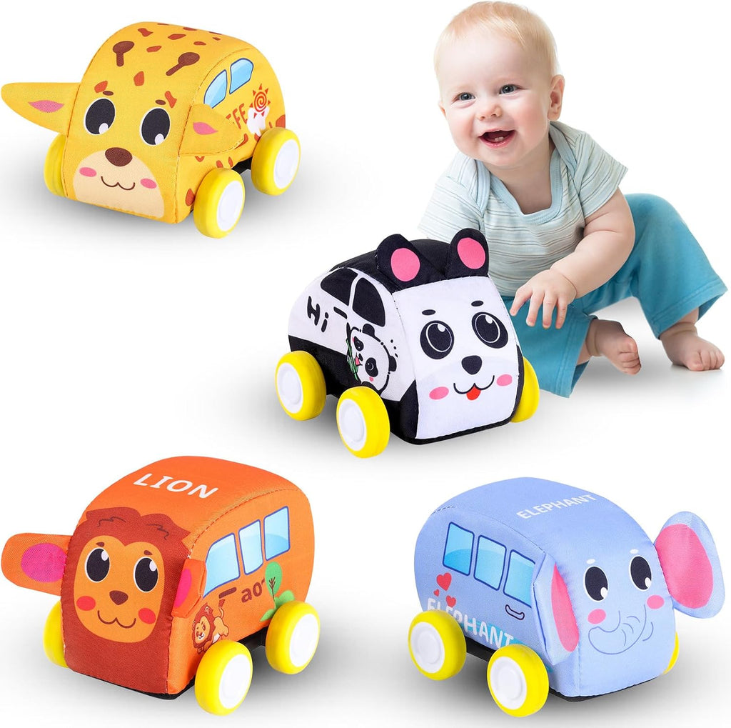 Jetbotell Soft Pull Back Vehicle Set for Toddler Toys Age 1-3