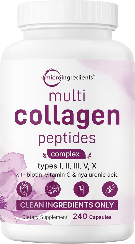 Micro Ingredients Multi Collagen Peptides Pills, 240 Capsules