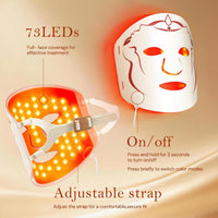 SMOOTHPRO Máscara de terapia de luz roja para arrugas faciales, máscara facial portátil de silicona, terapia de luz para cara completa, incluso tono de piel, líneas finas y arrugas, tratamiento de 10