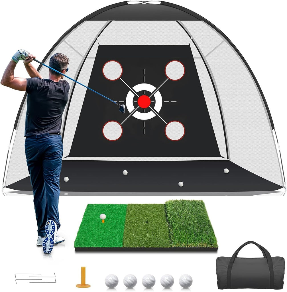 Ofertaza, KLAODOT Golf Net with Practice Mat,Golf Hitting