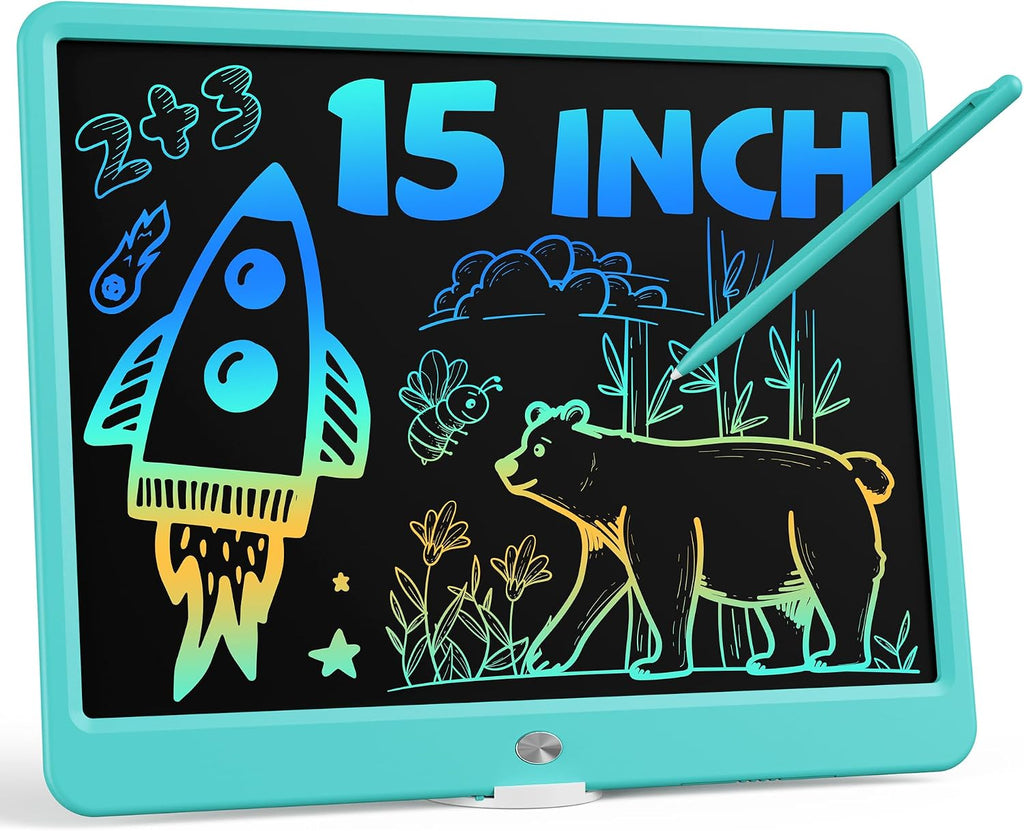 Bravokids 15 Inch LCD Writing Tablet for 3 Year Olds - Electronic Drawing Pad and Doodle Board as Educational Birthday G