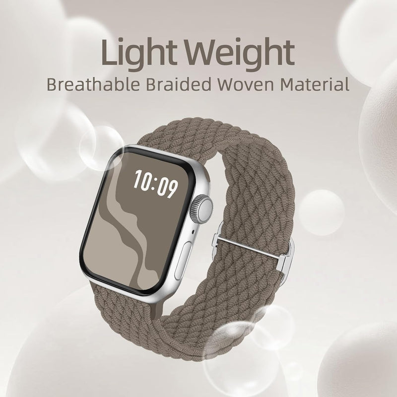 Suitisbest 4 Pack Braided Stretchy Band Compatible with Apple Watch Bands Women Men