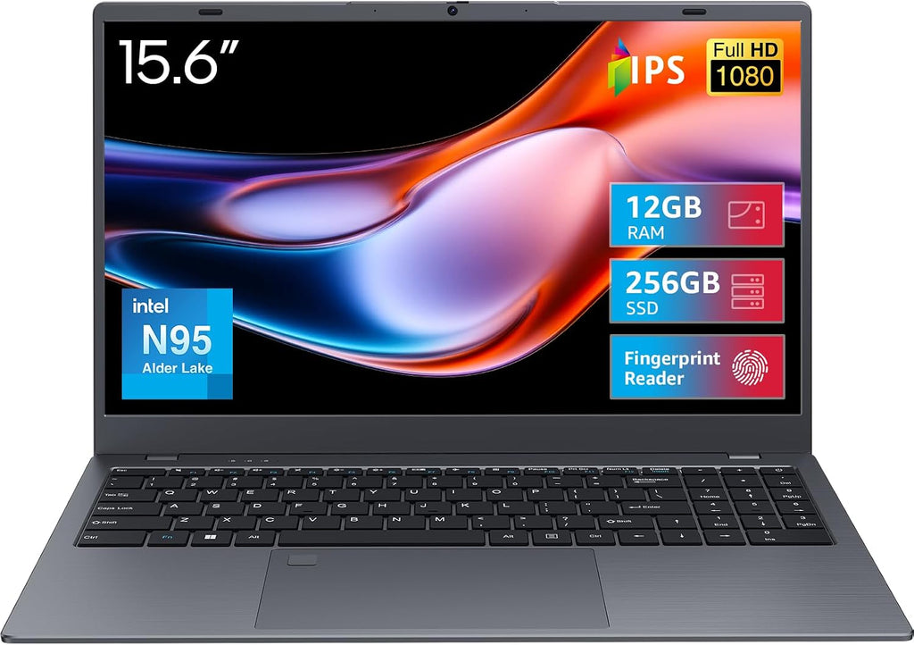 BiTECOOL 15.6" Laptop, 12GB LPDDR5 RAM, 1TB NVMe SSD, N95 Quad Core (up to 3.4GHz), FHD IPS Display, 2.4G/5G WiFi, BT5.0