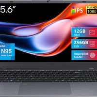 BiTECOOL 15.6" Laptop, 12GB LPDDR5 RAM, 1TB NVMe SSD, N95 Quad Core (up to 3.4GHz), FHD IPS Display, 2.4G/5G WiFi, BT5.0