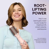 Wavytalk Cepillo secador de pelo de doble voltaje para Perú y viajes internacionales, mini cepillo jet de 110 V-240 V, cepillo secador de pelo iónico que reduce el daño, cabello lacio