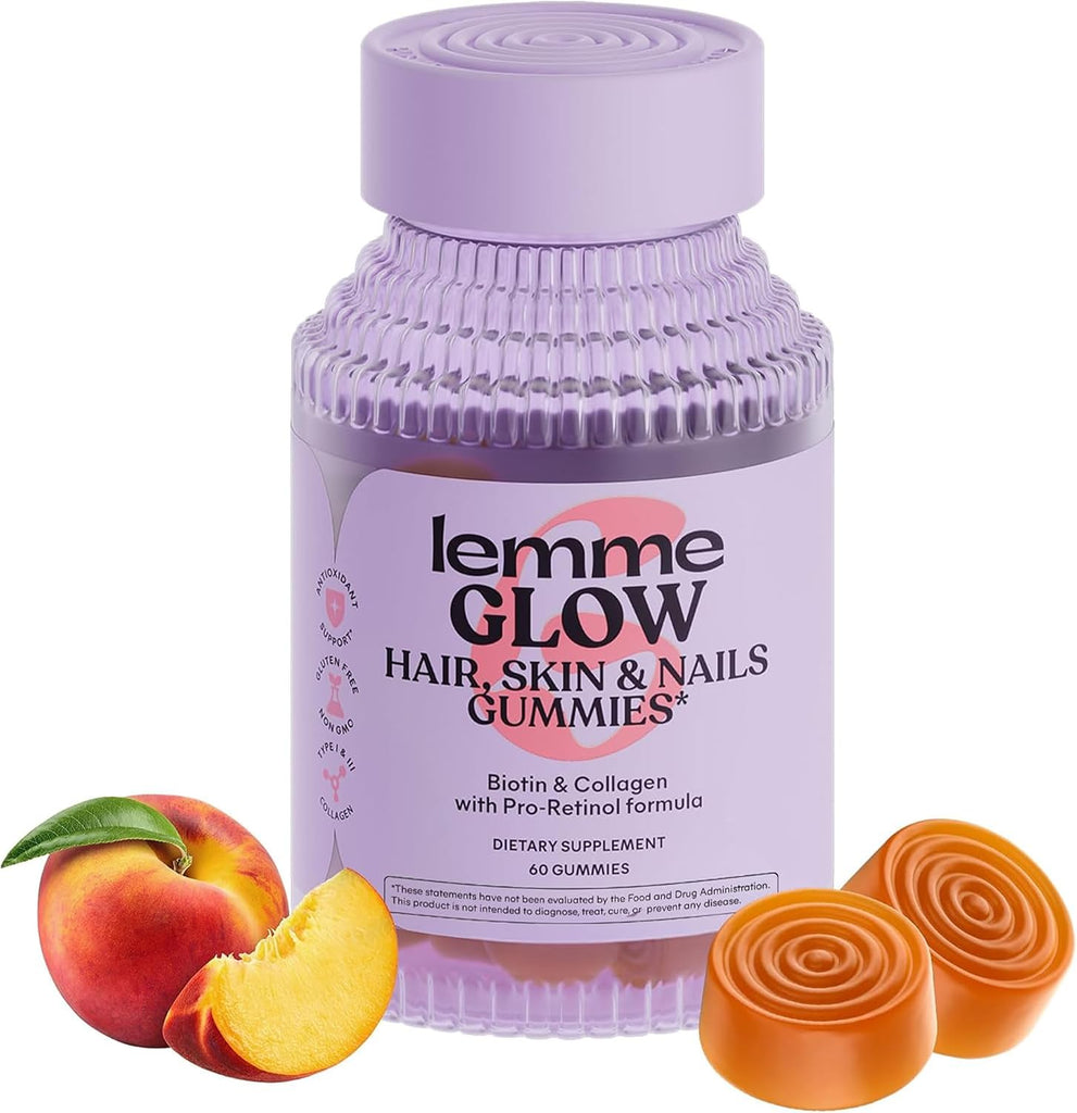 Lemme Glow Collagen Gummies for Strong Nails & Healthy Skin, 30-Day Supply